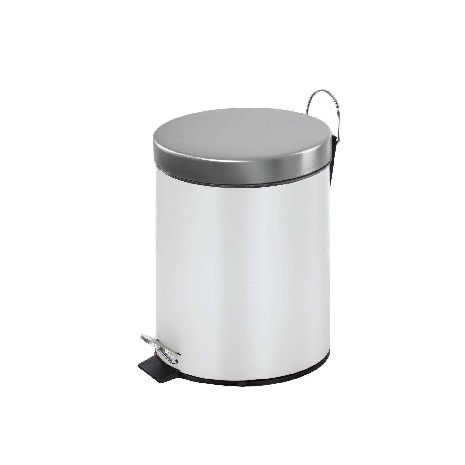 Jessar - Poubelle à Pédale avec Couvercle en Acier Inoxydable, Capacité de 3 Litres, Blanc - Simple Boutique