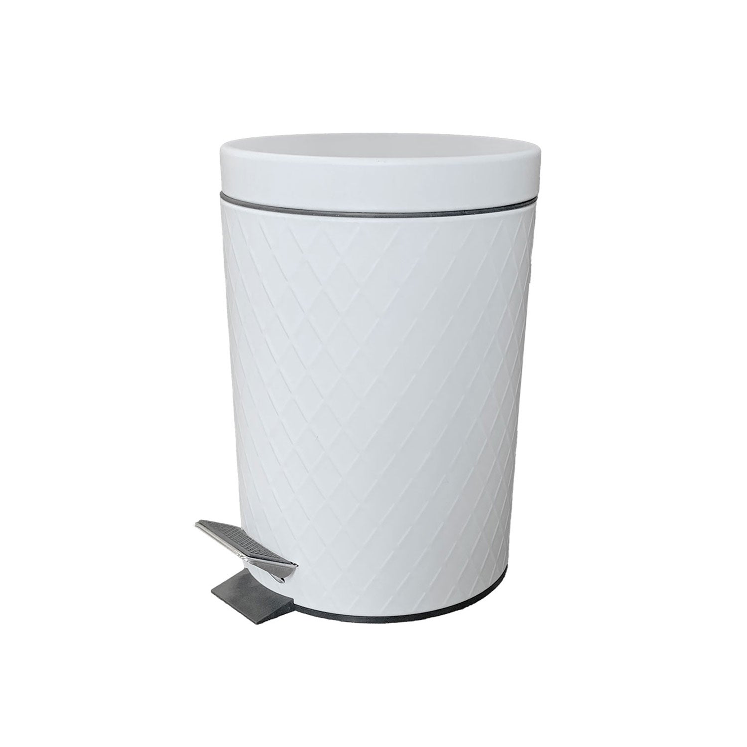 Jessar - Poubelle à Pédale avec Fermeture Amortie, Capacité de 5 Litres, Blanc - Simple Boutique