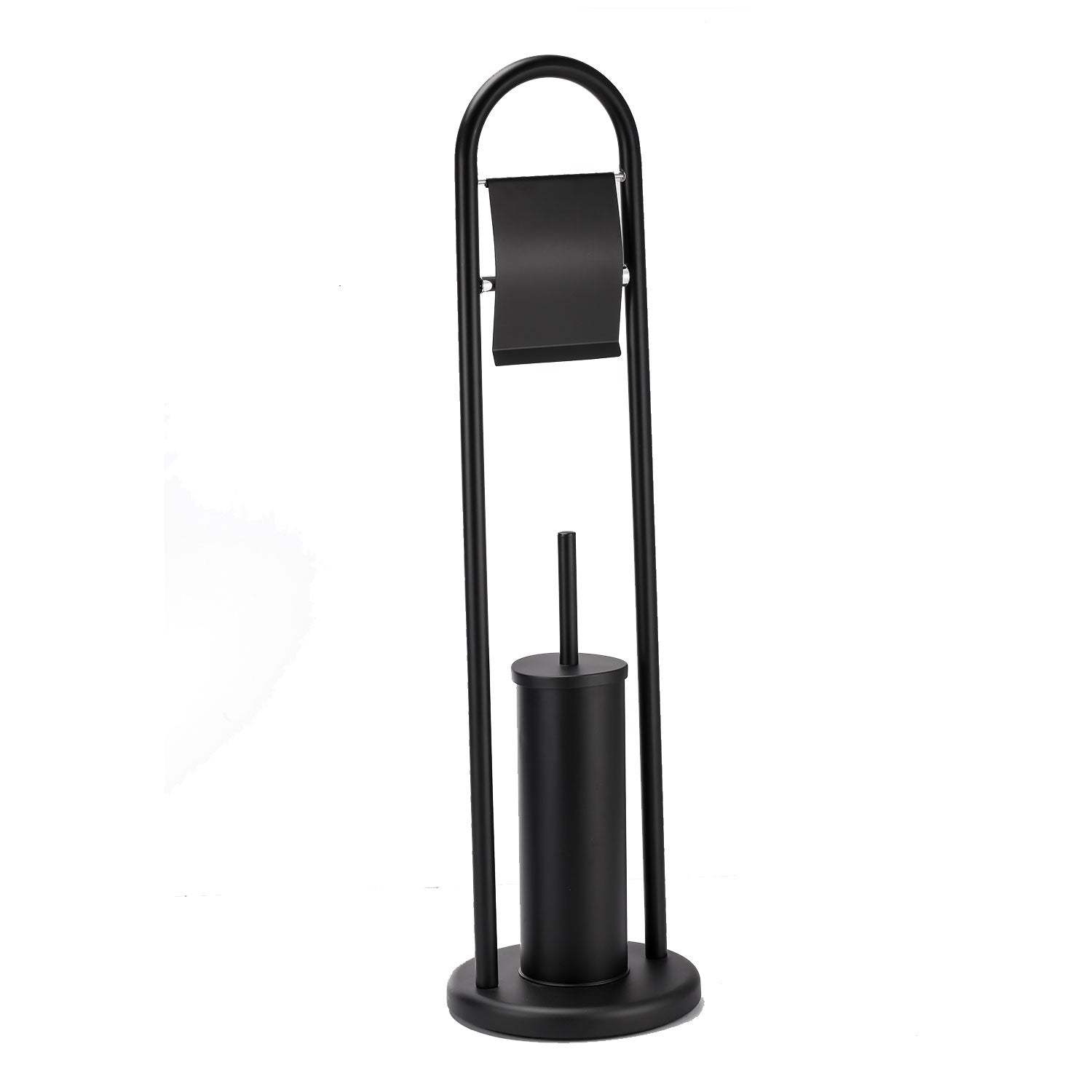 Jessar - Support à Papier Hygiénique avec Brosse à Toilette, Noir - Simple Boutique