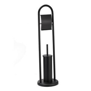 Jessar - Support à Papier Hygiénique avec Brosse à Toilette, Noir - Simple Boutique