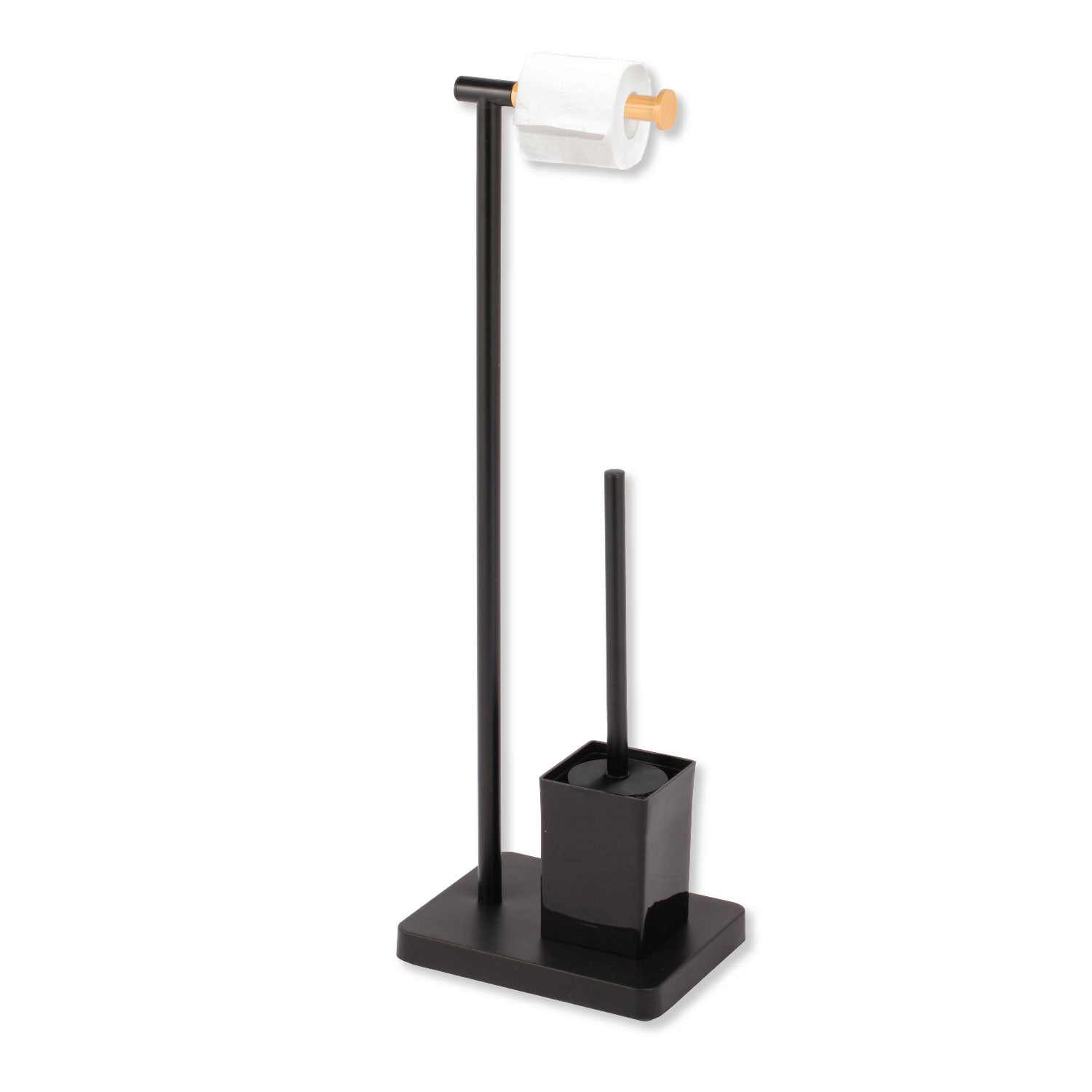 Jessar - Support à Papier Hygiénique avec Brosse à Toilette, Noir - Simple Boutique