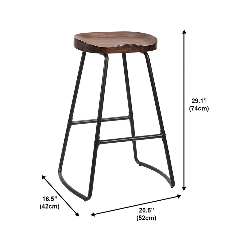 Jessar - Tabourets pour Comptoire de la Collection Graham, Ensemble de 4, Brun - Simple Boutique