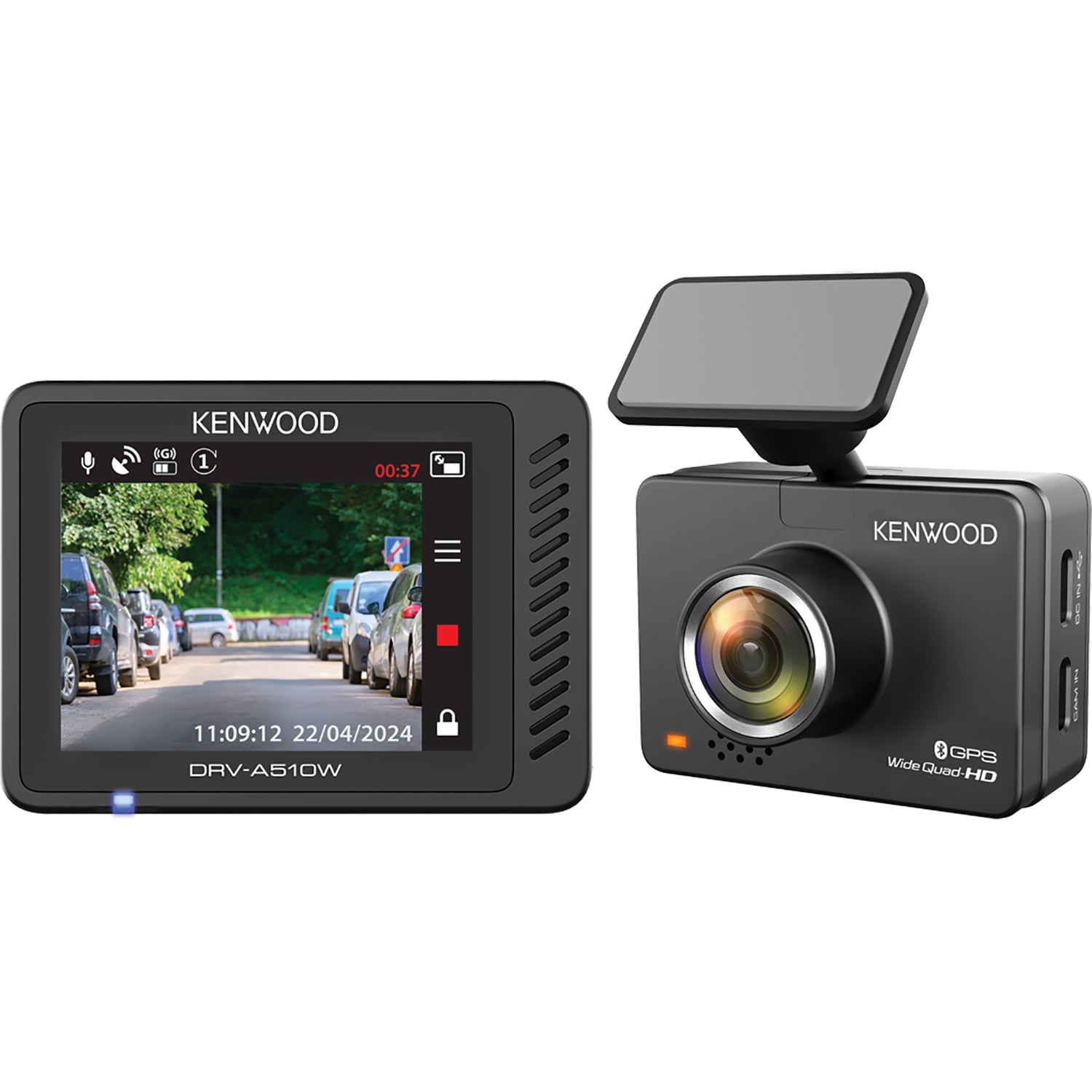 Kenwood - Caméra pour Tableau de Bord/DashCam avec Écran LCD 2", Enregistrement HD 2K et Liaison Sans Fil - Simple Boutique