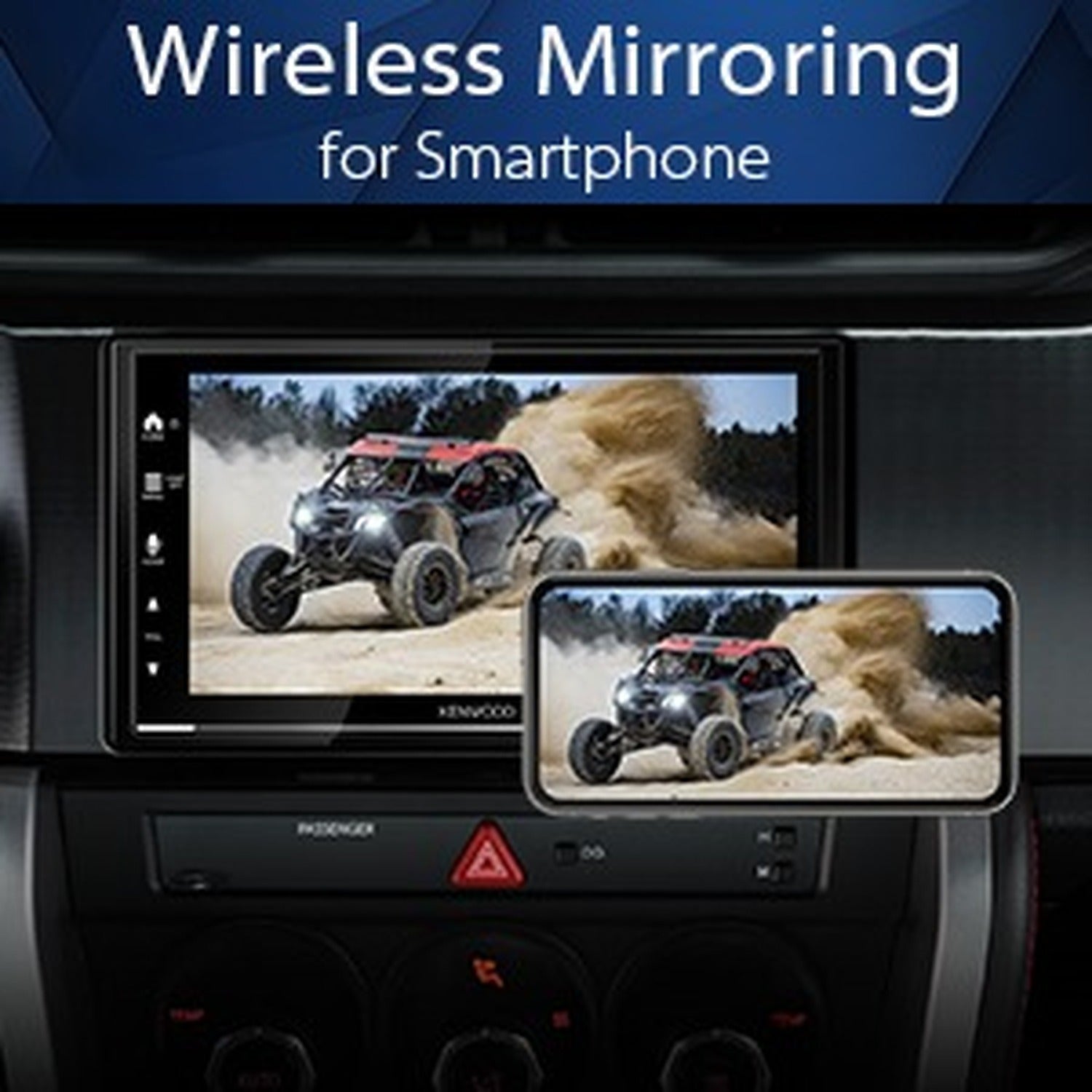 Kenwood - Récepteur Multimédia Numérique avec Écran Tactile de 6,8 po, Apple CarPlay et Android Auto sans fil, Préamplis 2,5 V, Pour Voiture, Noir - Simple Boutique