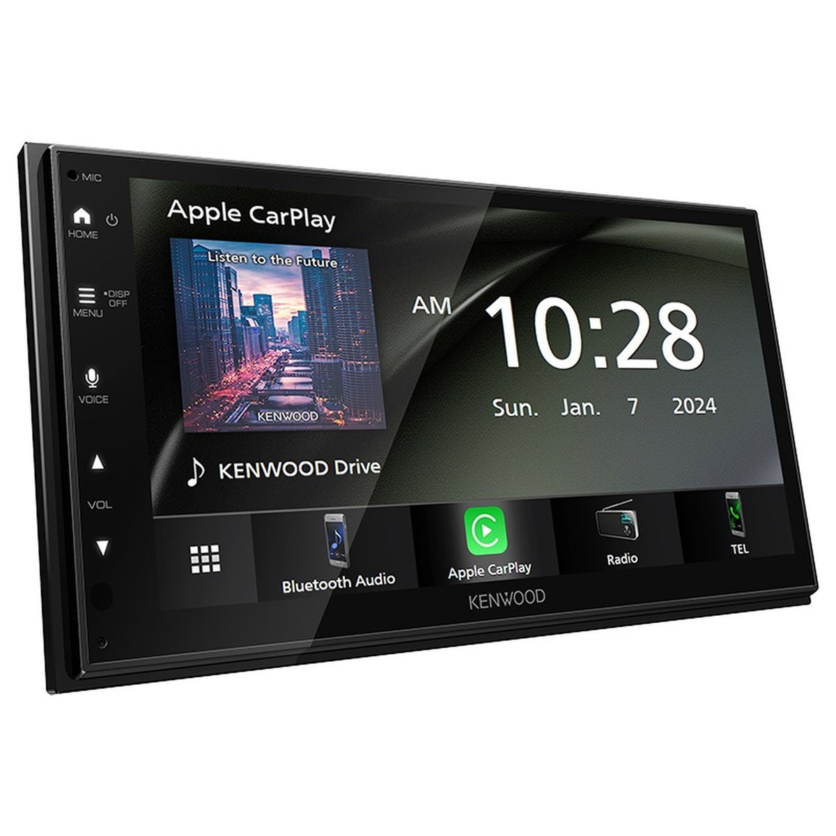 Kenwood - Récepteur Multimédia Numérique avec Écran Tactile de 6,8 po, Apple CarPlay et Android Auto sans fil, Préamplis 2,5 V, Pour Voiture, Noir - Simple Boutique