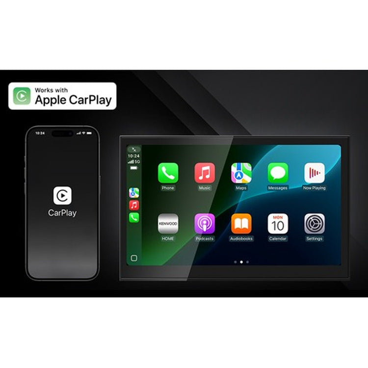 Kenwood - Récepteur Multimédia de Remplacement Direct avec Écran HD de 8 po, Apple CarPlay et Android Auto Sans Fil, Pour Voiture, Noir - Simple Boutique