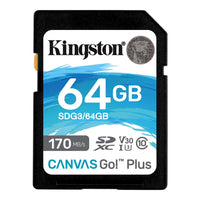 Kingston - Carte Mémoire SD Canvas Go! Plus, 170R C10 UHS-I U3 V30, Capacité de 64 Go - Simple Boutique