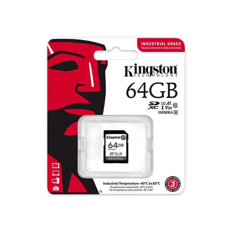 Kingston - Carte Mémoire SD Industrielle, Résistant aux Températures Extrêmes, Capacité de 64 Go - Simple Boutique