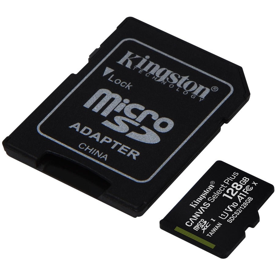 Kingston Carte Micro SD 128GB Canvas Select Plus 100R A1 C10 Carte + Adapteur - Simple Boutique