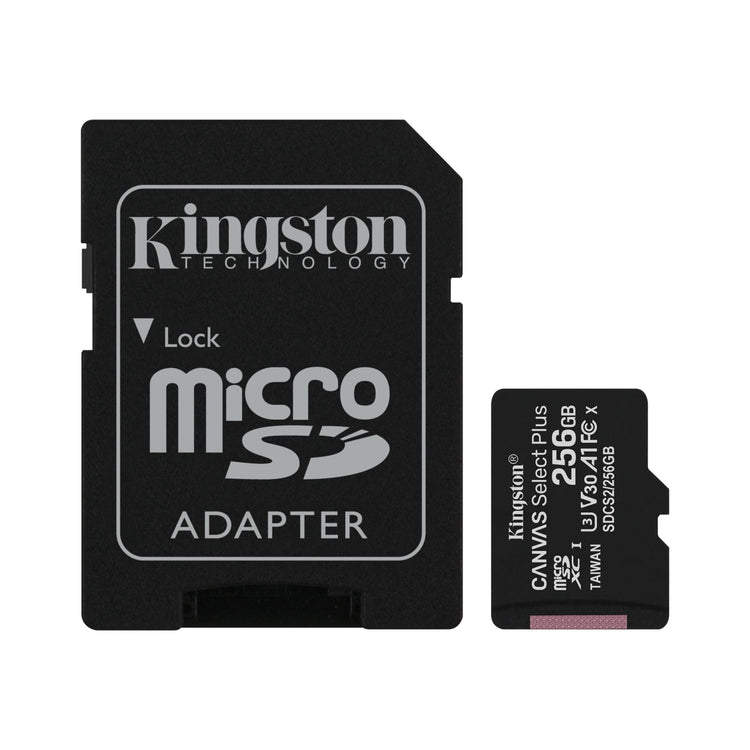 Kingston Carte Micro SD 256GB Canvas Select Plus 100R A1 C10 Carte + Adapteur - Simple Boutique