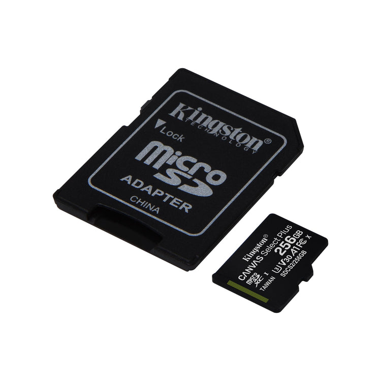 Kingston Carte Micro SD 256GB Canvas Select Plus 100R A1 C10 Carte + Adapteur - Simple Boutique