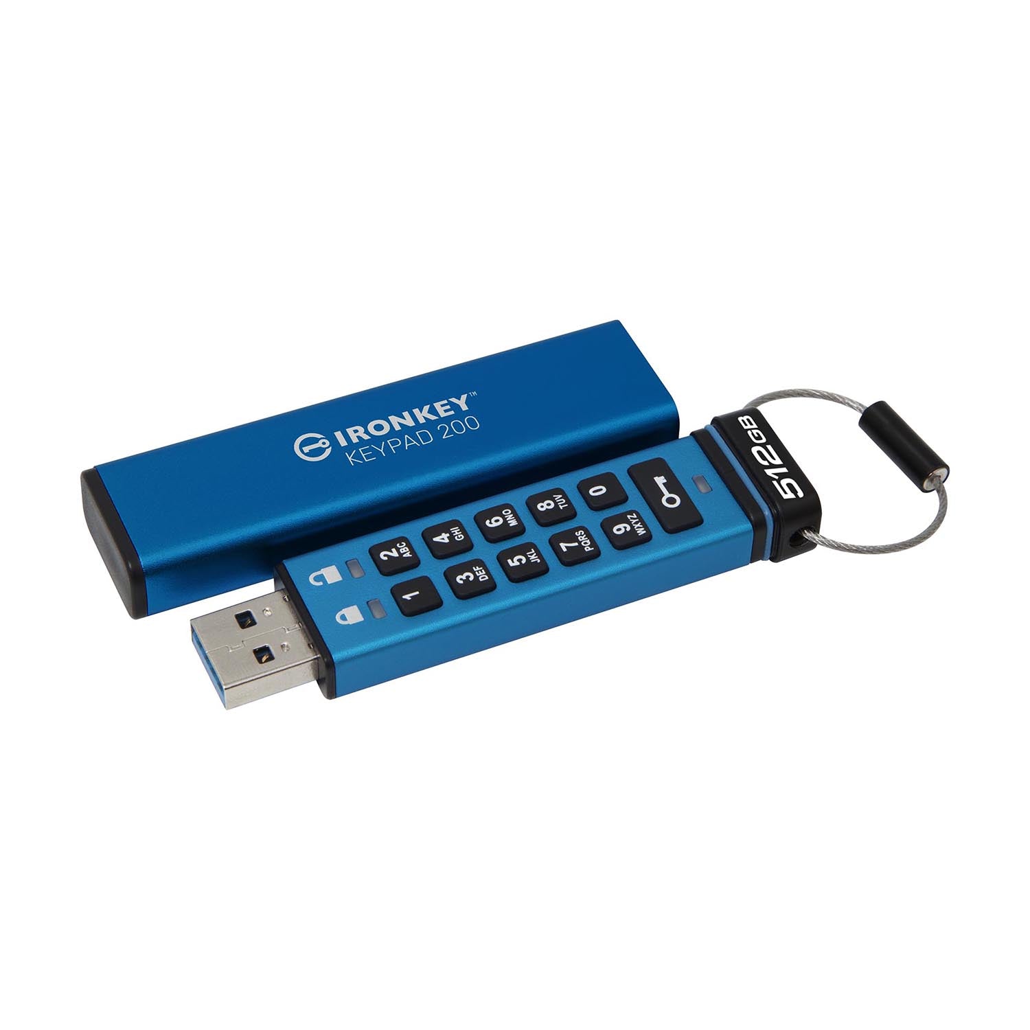 Kingston - Clé USB à Cryptage IronKey Keypad série 200, Certifié FIPS 140-3 Niveau 3, Capacité de 512 Go - Simple Boutique