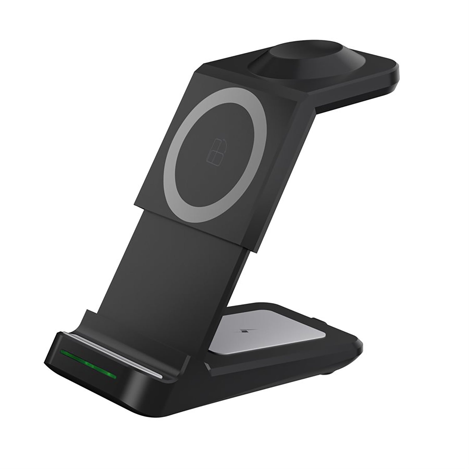 LAX - Station de Charge Rapide Sans-Fil 3 en 1, Noir - Simple Boutique