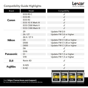 Lexar - Carte Mémoire CFexpress Type B Professional, Jusqu'à 1750 Mo/s de Lecture, Capacité de 256GO - Simple Boutique