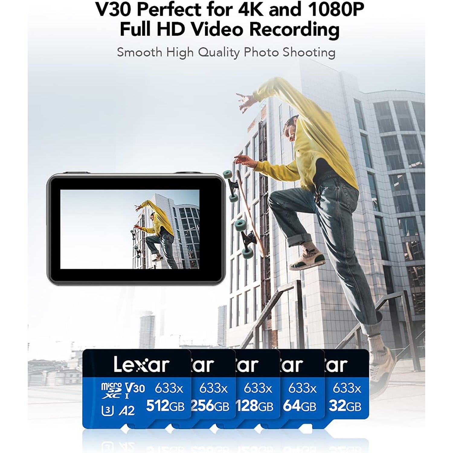 Lexar - Carte SDHC UHS-I Haute Performance Avec Adaptateur SD, Capacité de 128GO - Simple Boutique