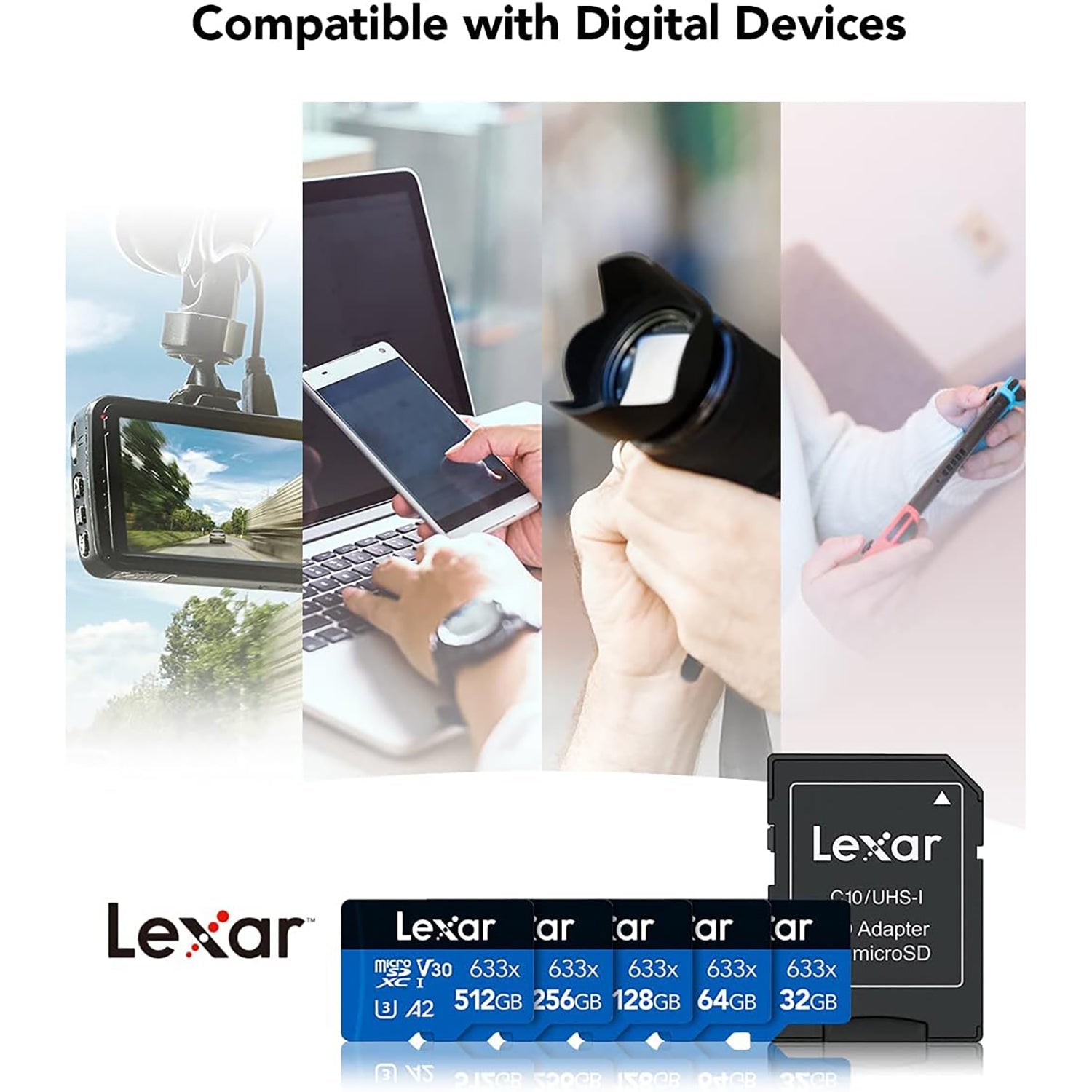 Lexar - Carte SDHC UHS-I Haute Performance Avec Adaptateur SD, Capacité de 128GO - Simple Boutique