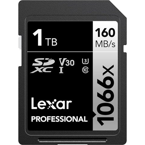 Lexar - Carte SDXC UHS-I 1066 x Professional Silver Series, Jusqu'à 160 Mo/s de Lecture, Capacité de 1TO
