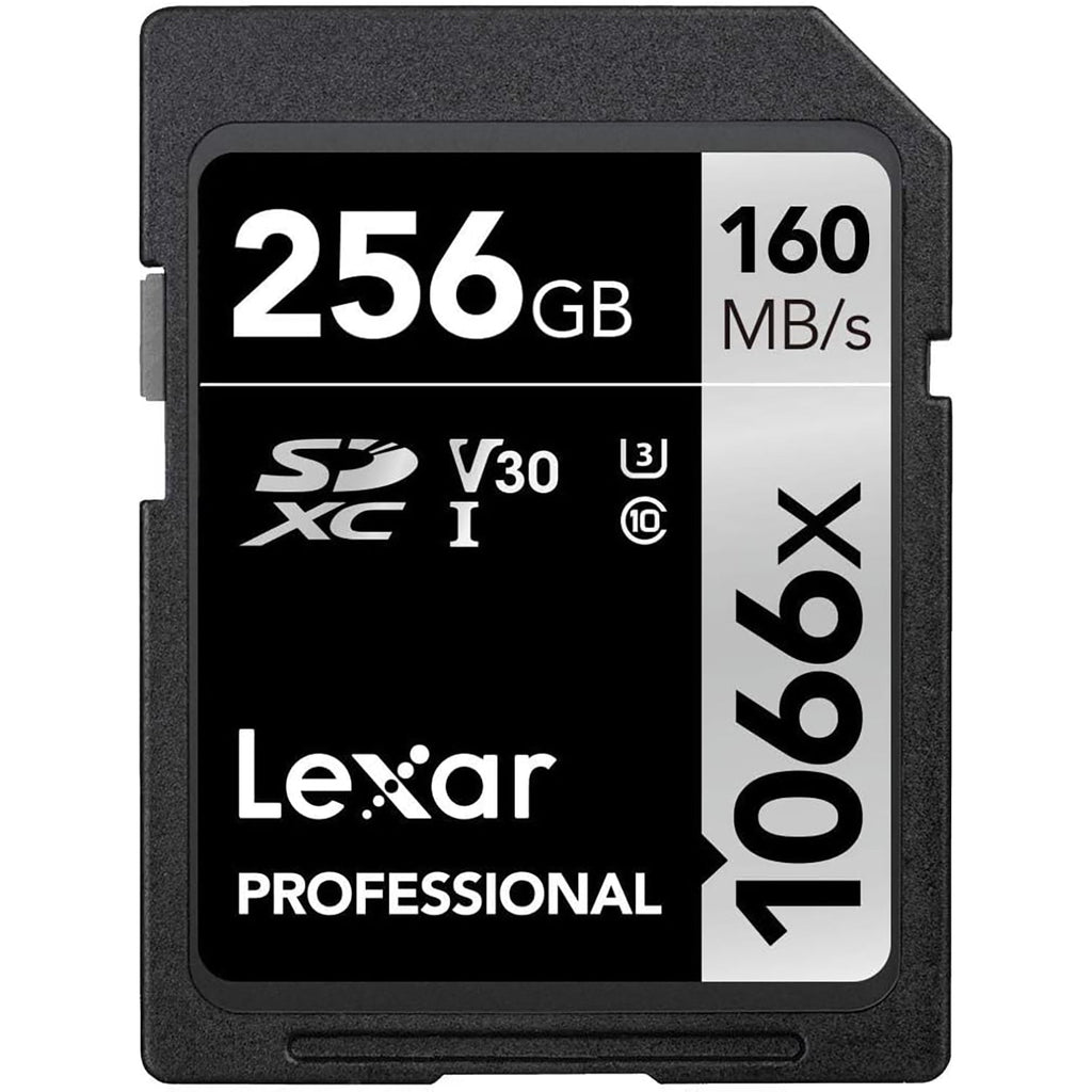 Lexar - Carte SDXC UHS-I 1066 x Professional Silver Series, Jusqu'à 160 Mo/s de Lecture, Capacité de 256GO