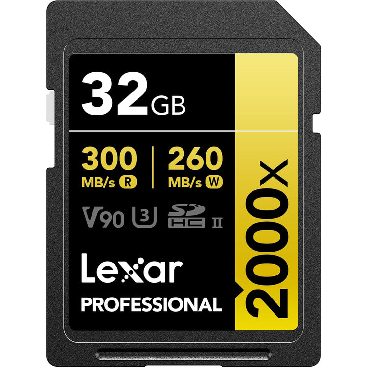 Lexar - Carte SDXC UHS-II 2000X Professional, Jusqu'à 300 Mo/s en Lecture, Capacité de 32GO - Simple Boutique