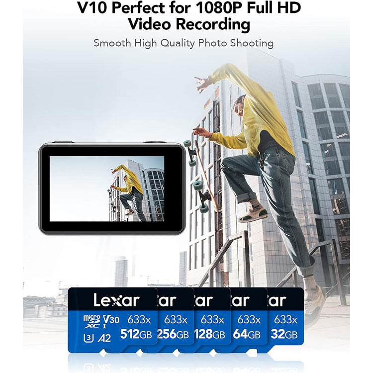 Lexar - Lot de 2 Cartes microSDHC UHS-I avec Adaptateur SD, Jusqu'à 95 Mo/s en Lecture, Capacité de 32GO - Simple Boutique
