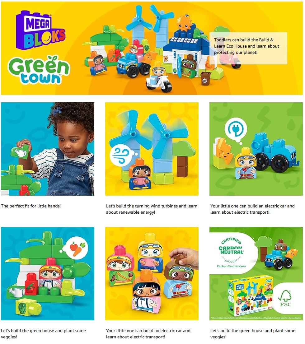 MEGA Bloks – Ensemble de Blocs Ville Écolo pour Tout-Petits avec Figurines (88 Pièces) - Simple Boutique