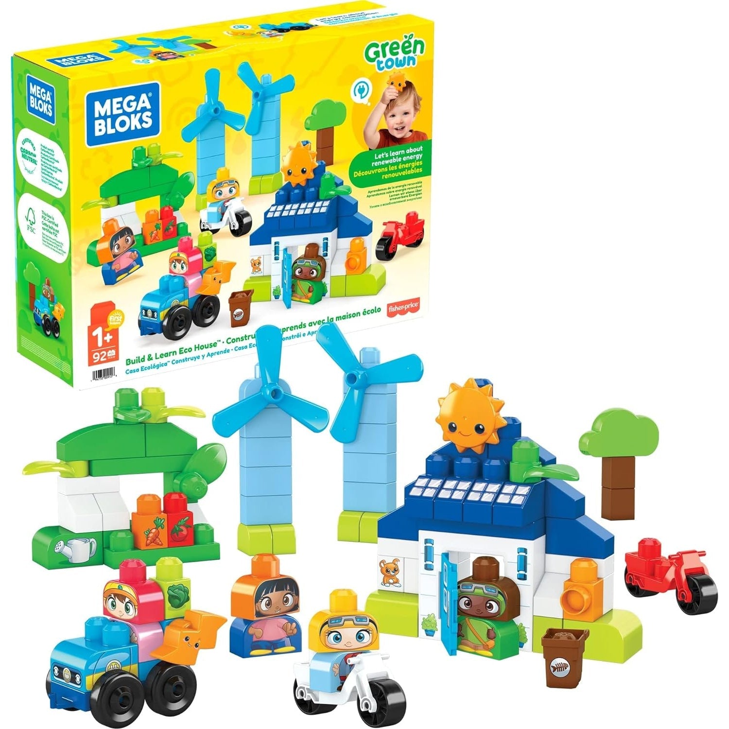 MEGA Bloks – Ensemble de Blocs Ville Écolo pour Tout-Petits avec Figurines (88 Pièces) - Simple Boutique