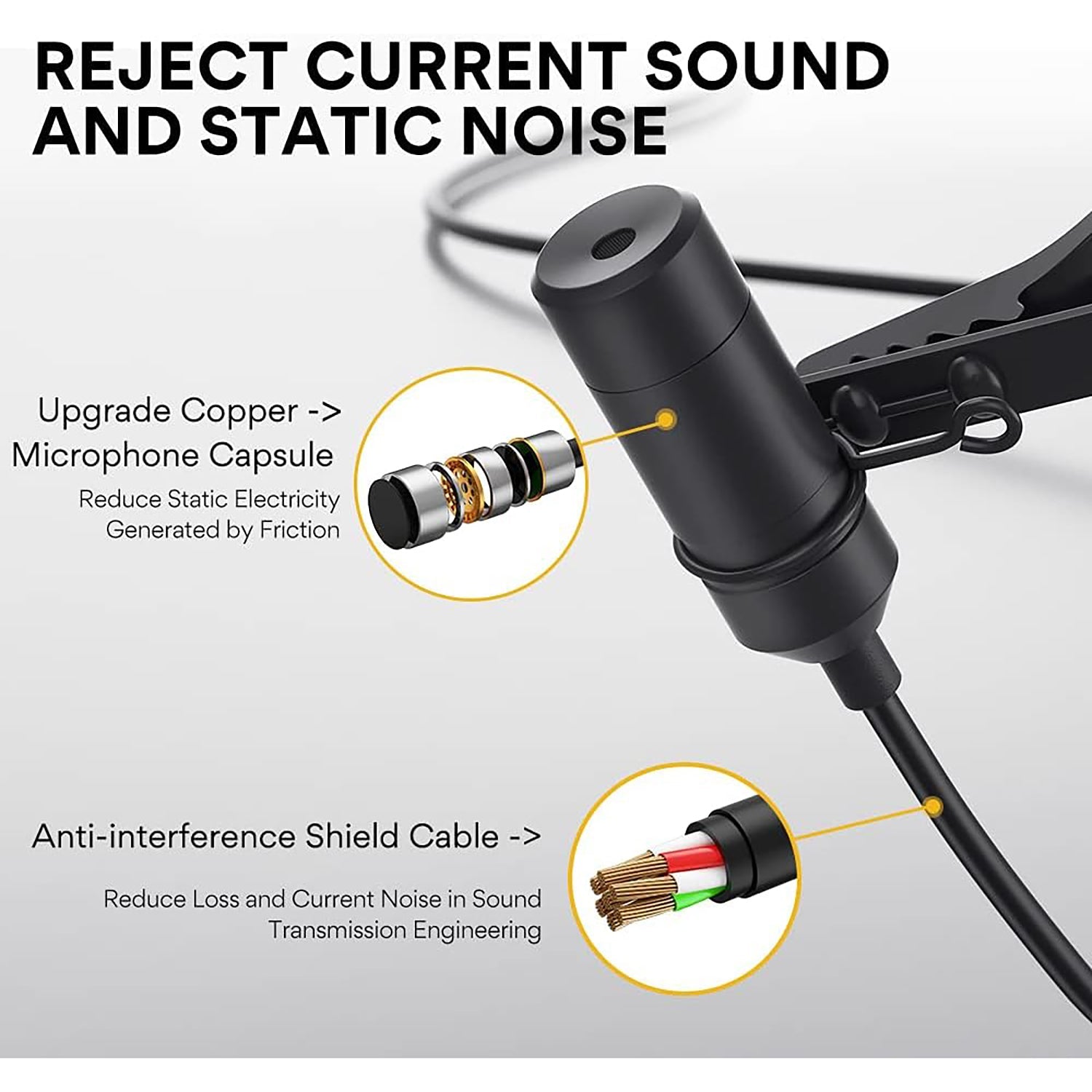 Maono - Microphone Cravate Omnidirectionel Rechargeable, Autonomie de 90 Heures, Noir - Simple Boutique