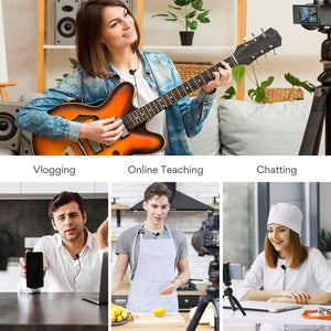 Maono - Microphone Cravate Omnidirectionel Rechargeable, Autonomie de 90 Heures, Noir - Simple Boutique