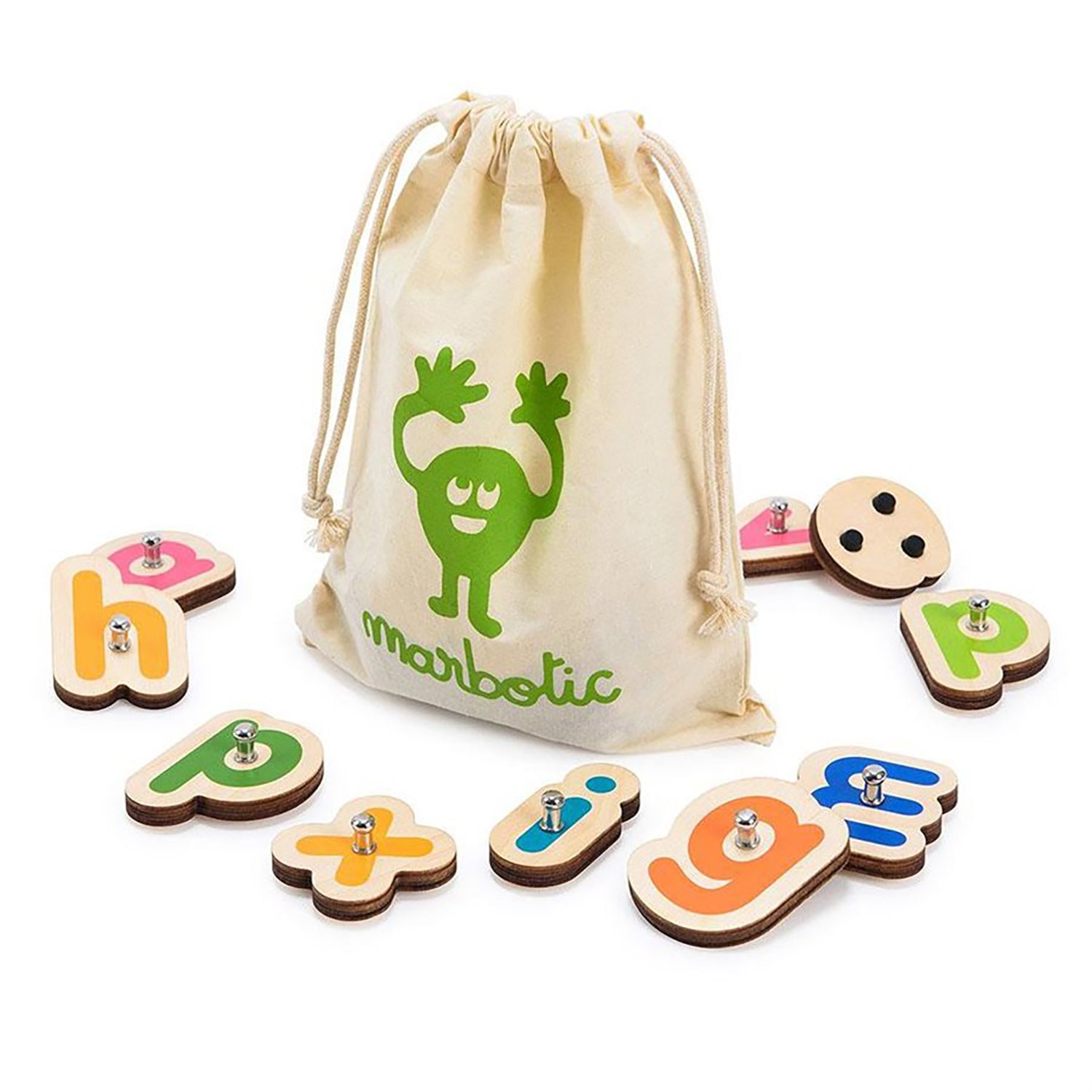 Marbotic - Ensemble de Lettres Intelligente en Bois pour Tablette, Pour Enfants de 3 à 5 ans - Simple Boutique