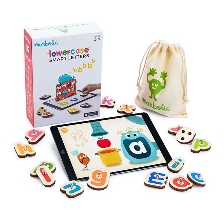 Marbotic - Ensemble de Lettres Intelligente en Bois pour Tablette, Pour Enfants de 3 à 5 ans - Simple Boutique
