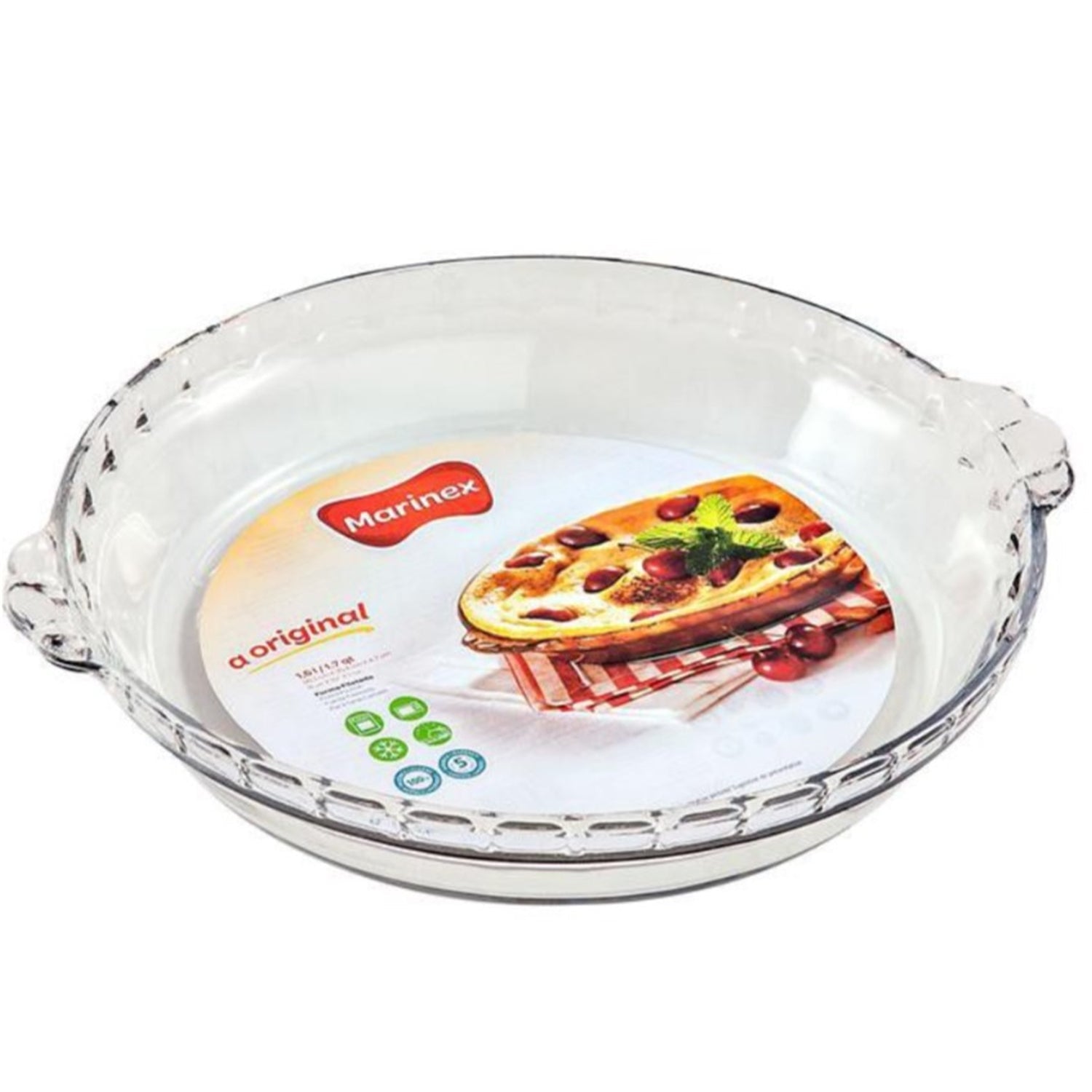 Marinex - Ensemble de 2 Assiettes à Tarte Cannelé en Verre, Diamètre de 9", Va au Four et au Lave-Vaisselle - Simple Boutique