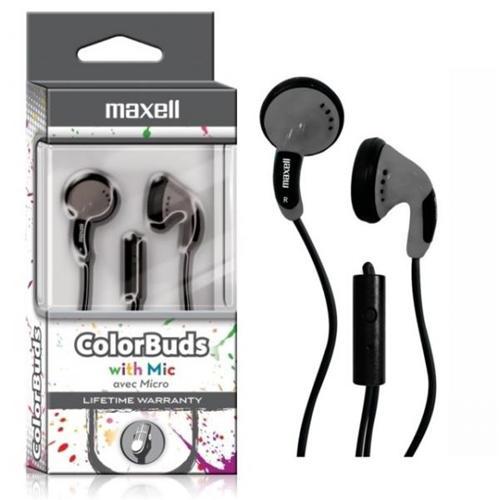 Maxell Colorbuds Écouteurs Boutons Avec Microphone - Gris/Noir - Simple Boutique