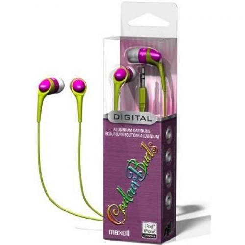 Maxell Digital Écouteurs Boutons - Rose et Vert - Simple Boutique