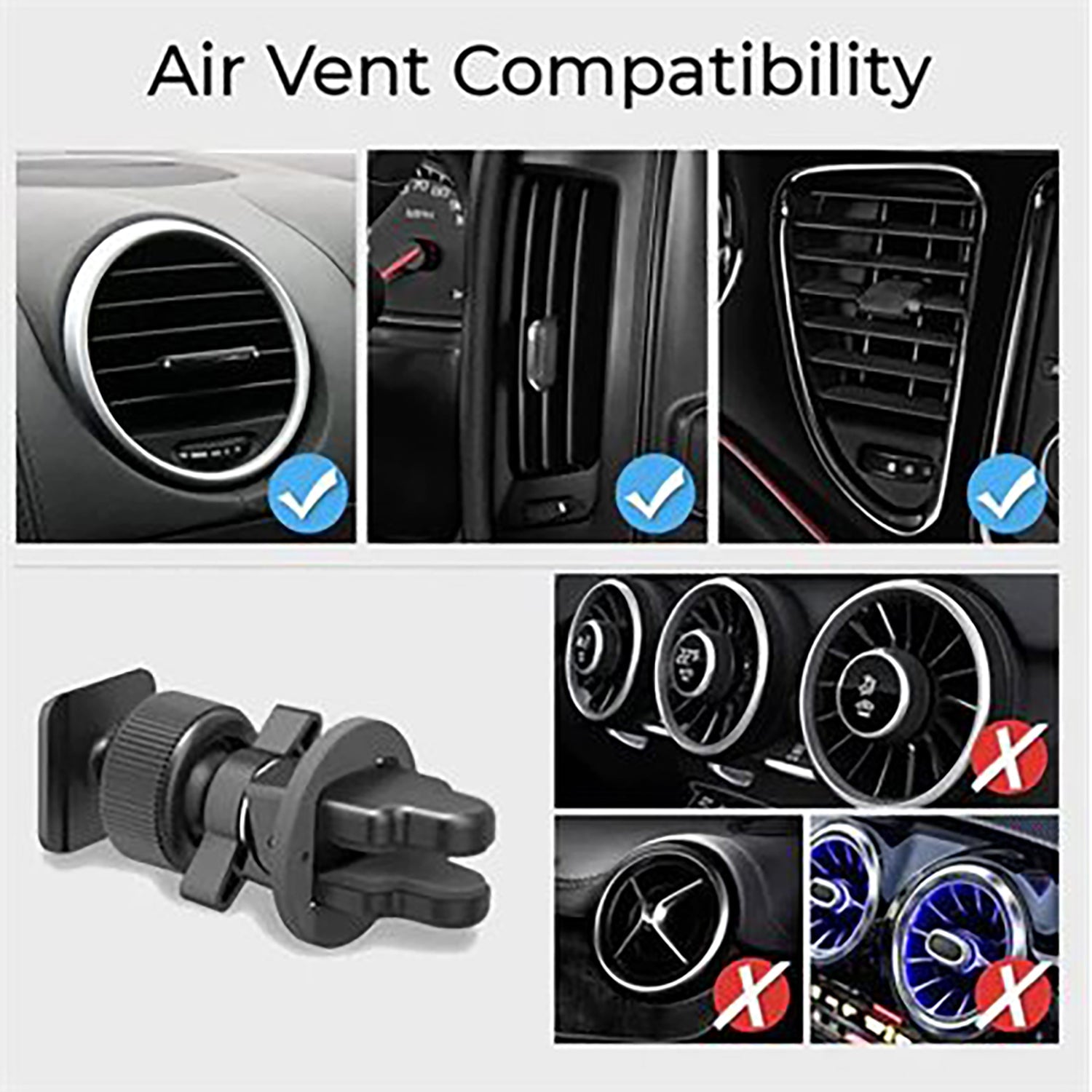 MightyMount - Support de Téléphone Magnétique Magsafe avec Chargeur Sans-Fil pour Grille d'aération de Voiture, Noir - Simple Boutique
