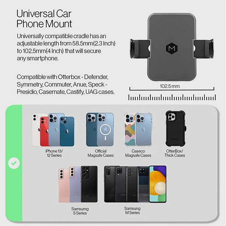 MightyMount - Support de Téléphone pour Grille d'aération de Voiture, Noir - Simple Boutique