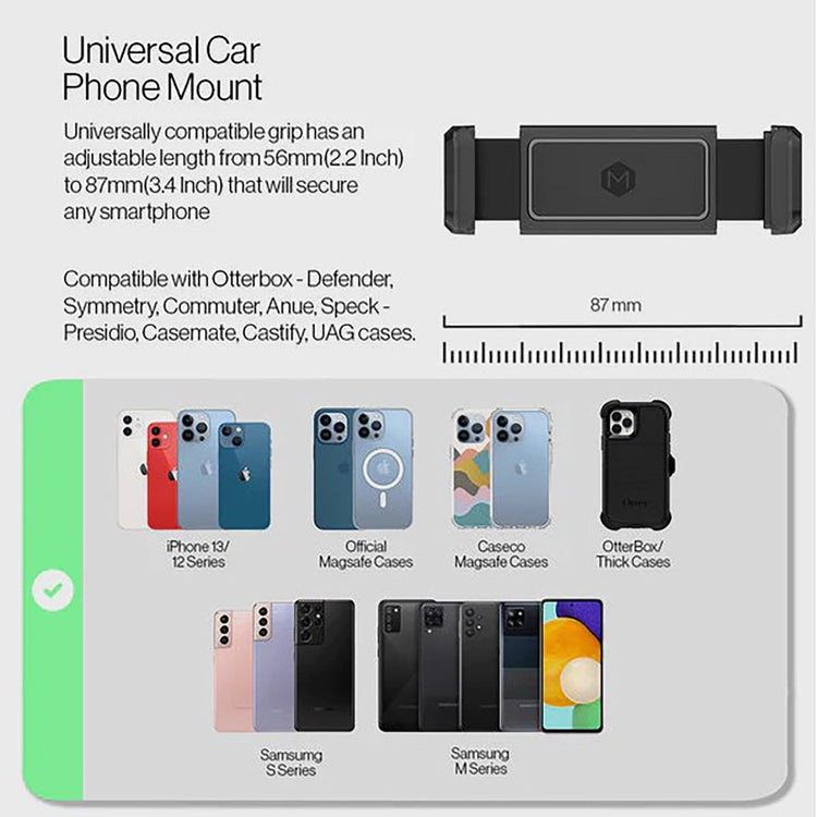 MightyMount - Support de Téléphone pour Tableau de Bord ou Parre-Brise de Voiture, Noir - Simple Boutique