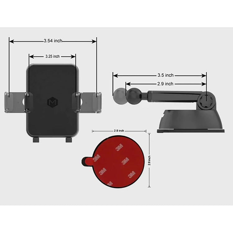 MightyMount - Support de Téléphone pour Tableau de Bord ou Parre-brise de Voiture, Noir - Simple Boutique