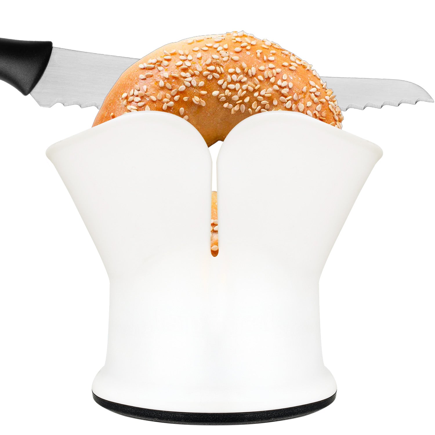 Mirage Coupe-Bagel pour Trancher en Deux ou en Quatre, Blanc - Simple Boutique