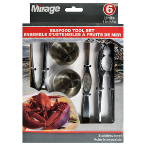 Mirage Ensemble d'Ustensiles pour Fruits de Mer 6 Pièces en Acier Inoxydable - Simple Boutique