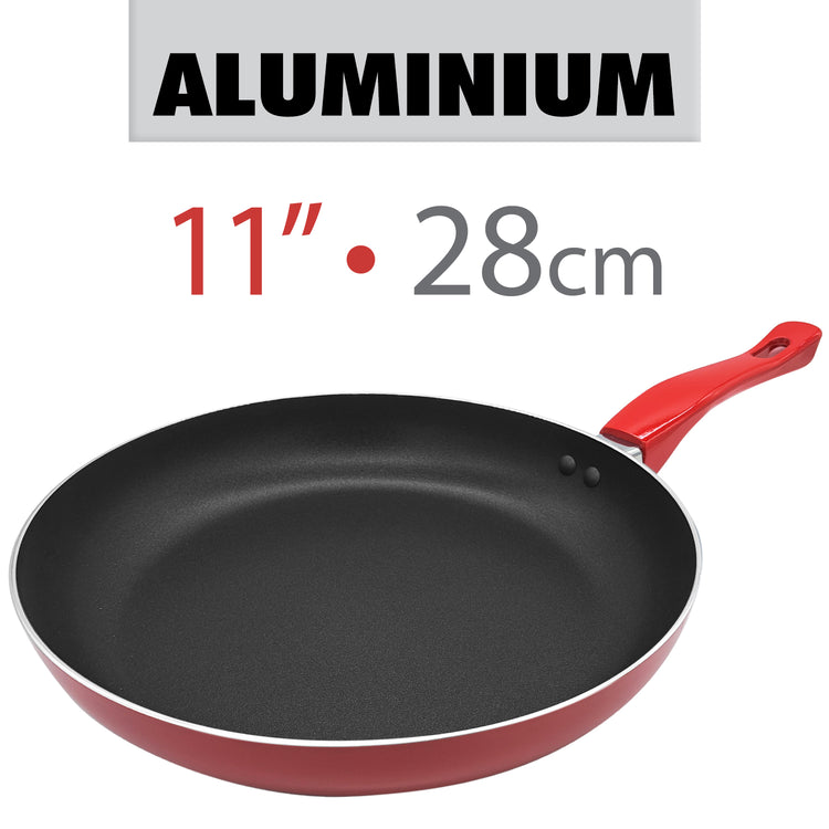 Mirage Grande Poêle à Frire Antiadhésive 11 po en Aluminium, Rouge - Simple Boutique