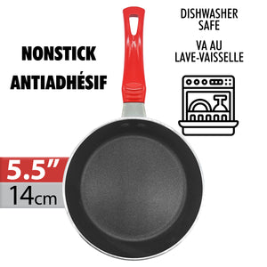 Mirage Mini Poêle à Oeuf Antiadhésive 5,5 po en Aluminium, Rouge - Simple Boutique