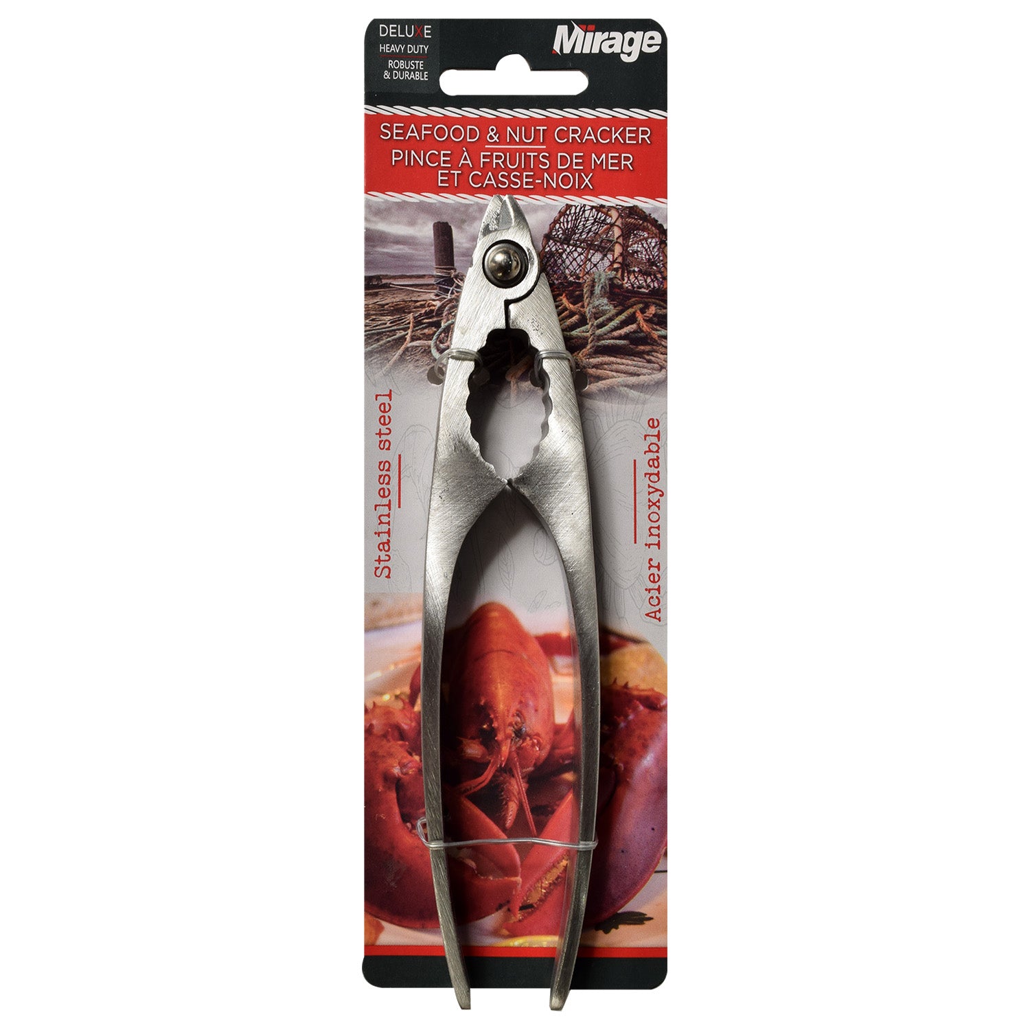Mirage Pince à Fruits de Mer et Casse-Noix Robuste en Acier Inoxydable - Simple Boutique
