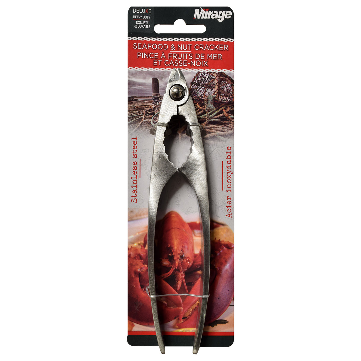 Mirage Pince à Fruits de Mer et Casse-Noix Robuste en Acier Inoxydable - Simple Boutique