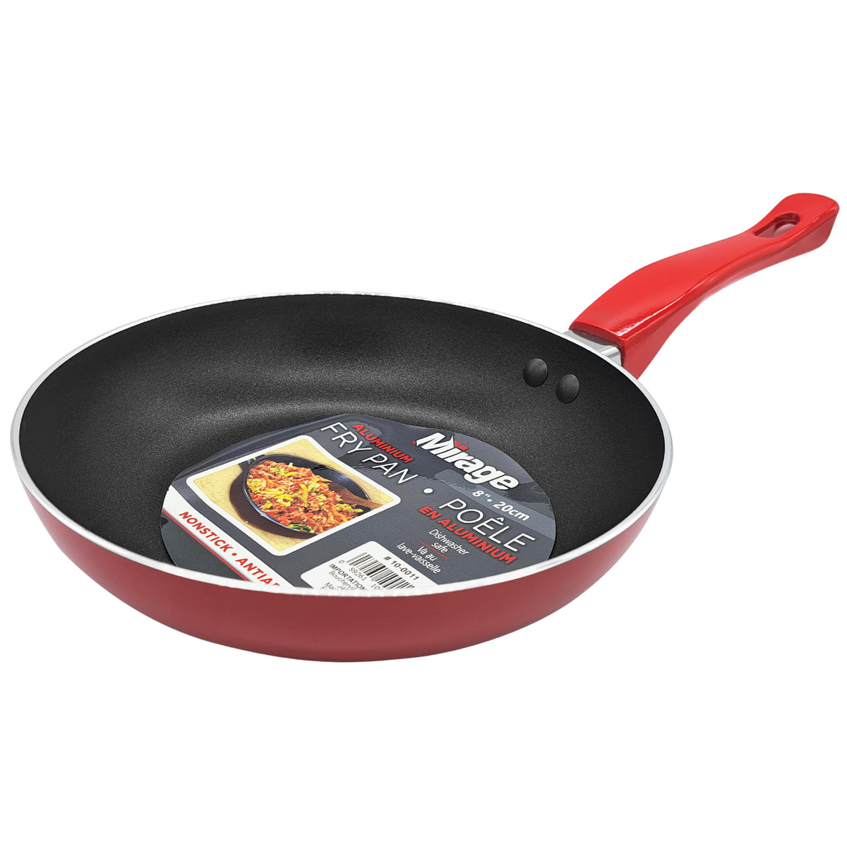 Mirage Poêle à Frire Antiadhésive 8 po en Aluminium, Rouge - Simple Boutique