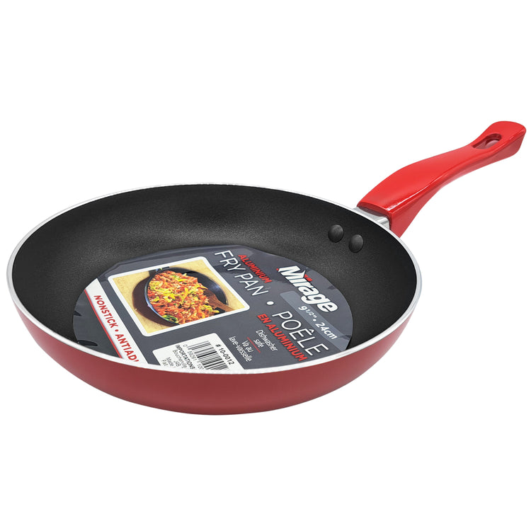 Mirage Poêle à Frire Antiadhésive 9,5 po en Aluminium, Rouge - Simple Boutique