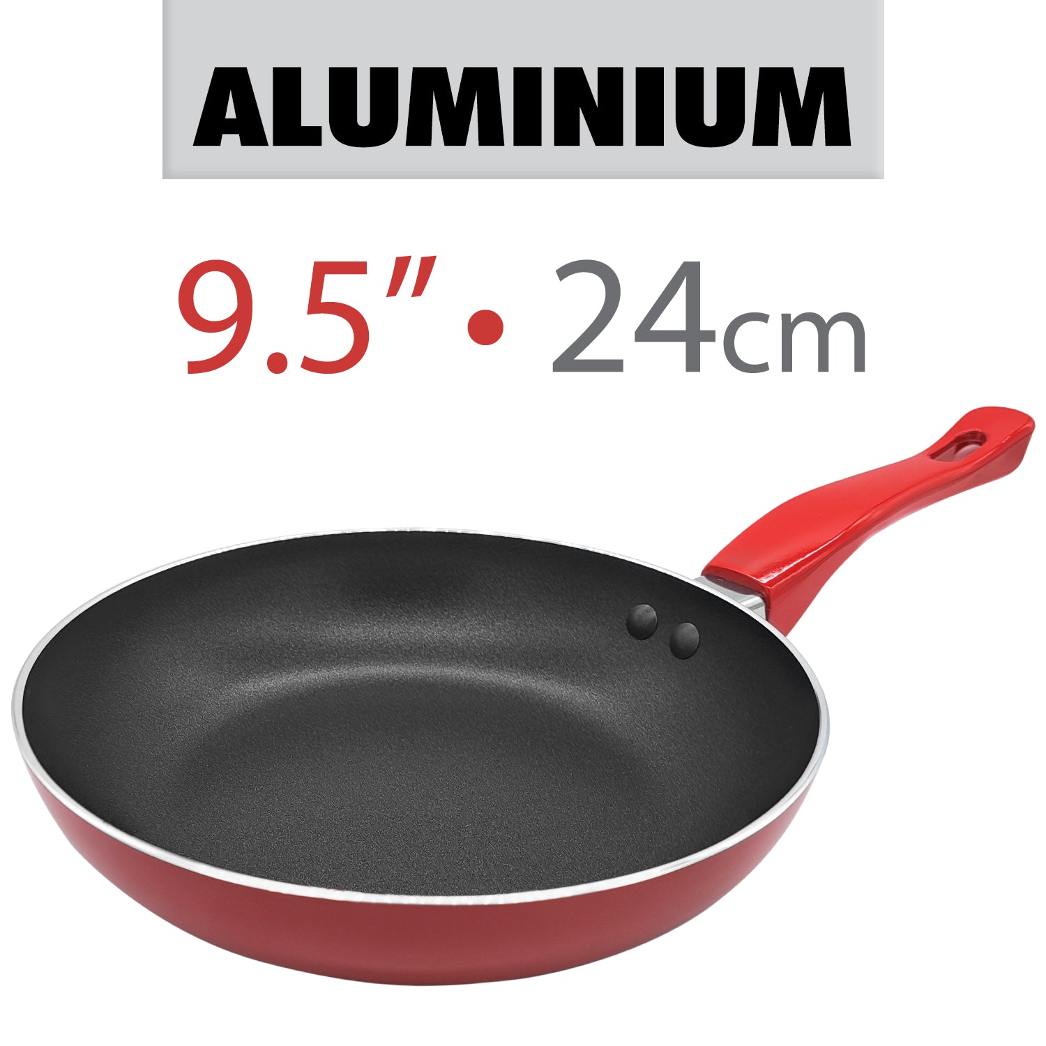 Mirage Poêle à Frire Antiadhésive 9,5 po en Aluminium, Rouge - Simple Boutique
