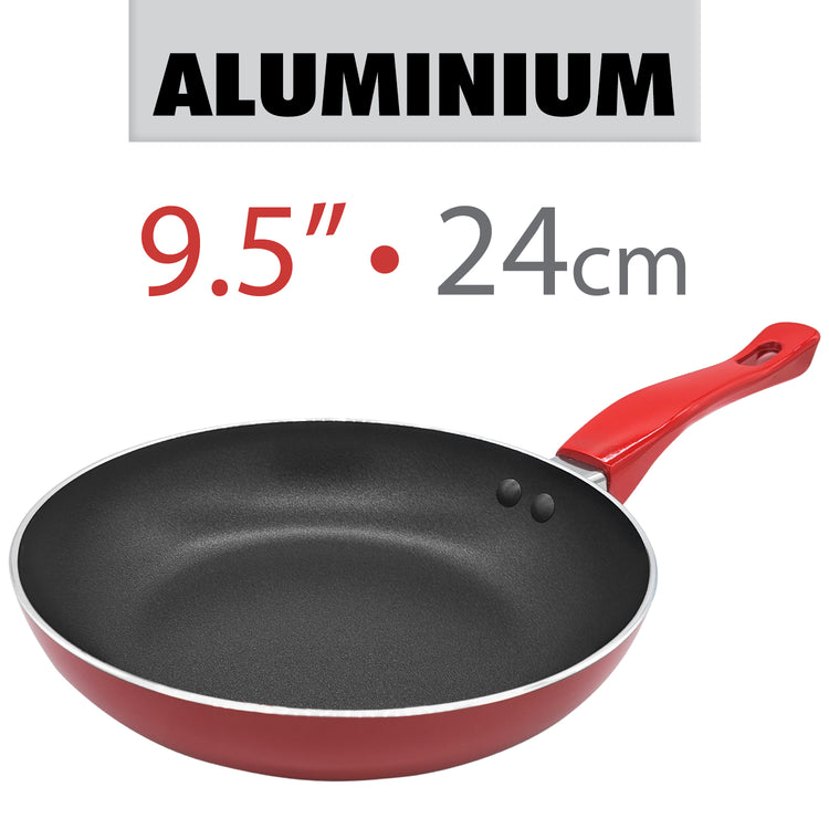 Mirage Poêle à Frire Antiadhésive 9,5 po en Aluminium, Rouge - Simple Boutique