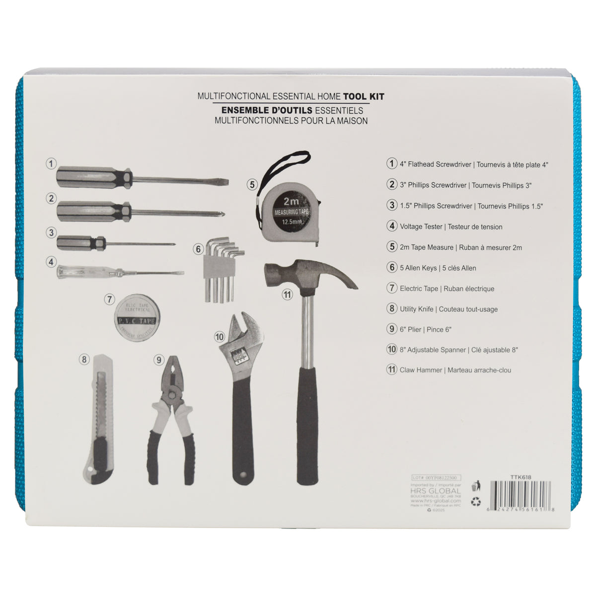 Mirage Trousse à outils pour la maison 15 pièces avec mallette, turquoise - Simple Boutique