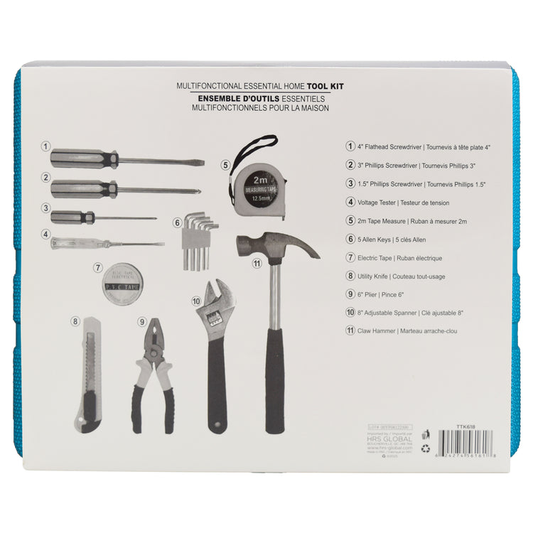 Mirage Trousse à outils pour la maison 15 pièces avec mallette, turquoise - Simple Boutique
