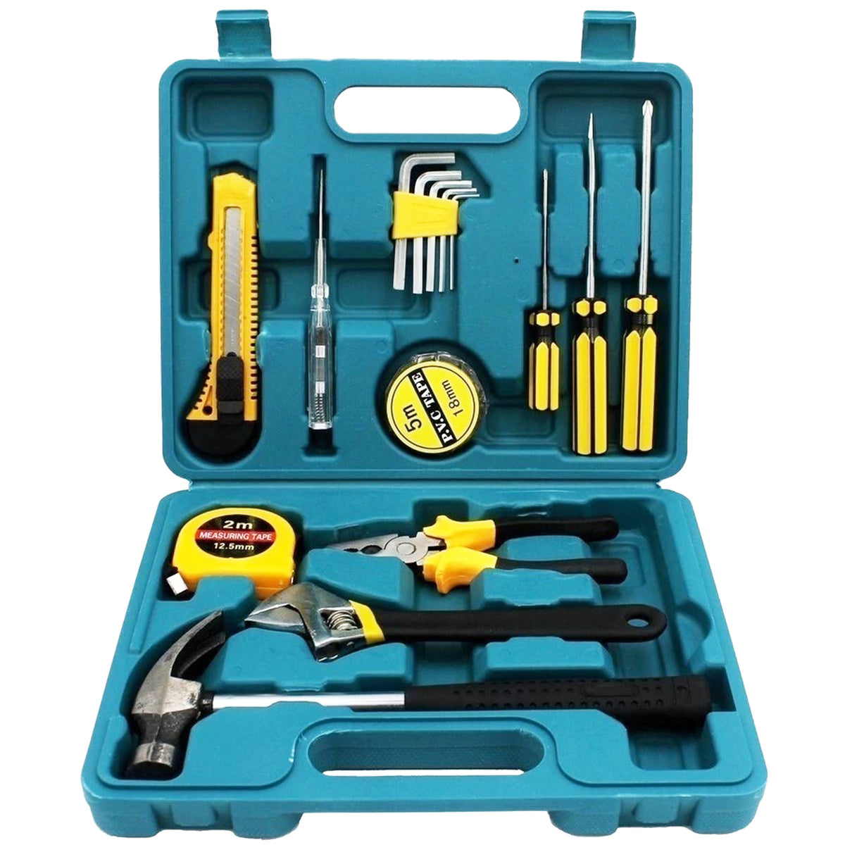 Mirage Trousse à outils pour la maison 15 pièces avec mallette, turquoise - Simple Boutique